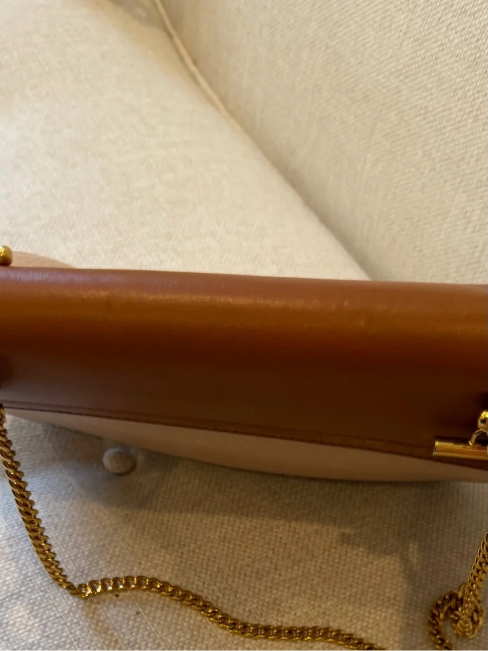 Chloe Drew Two-Tone Blush Pink and Cognac Brown Shoulder Bag with Gold Hardware